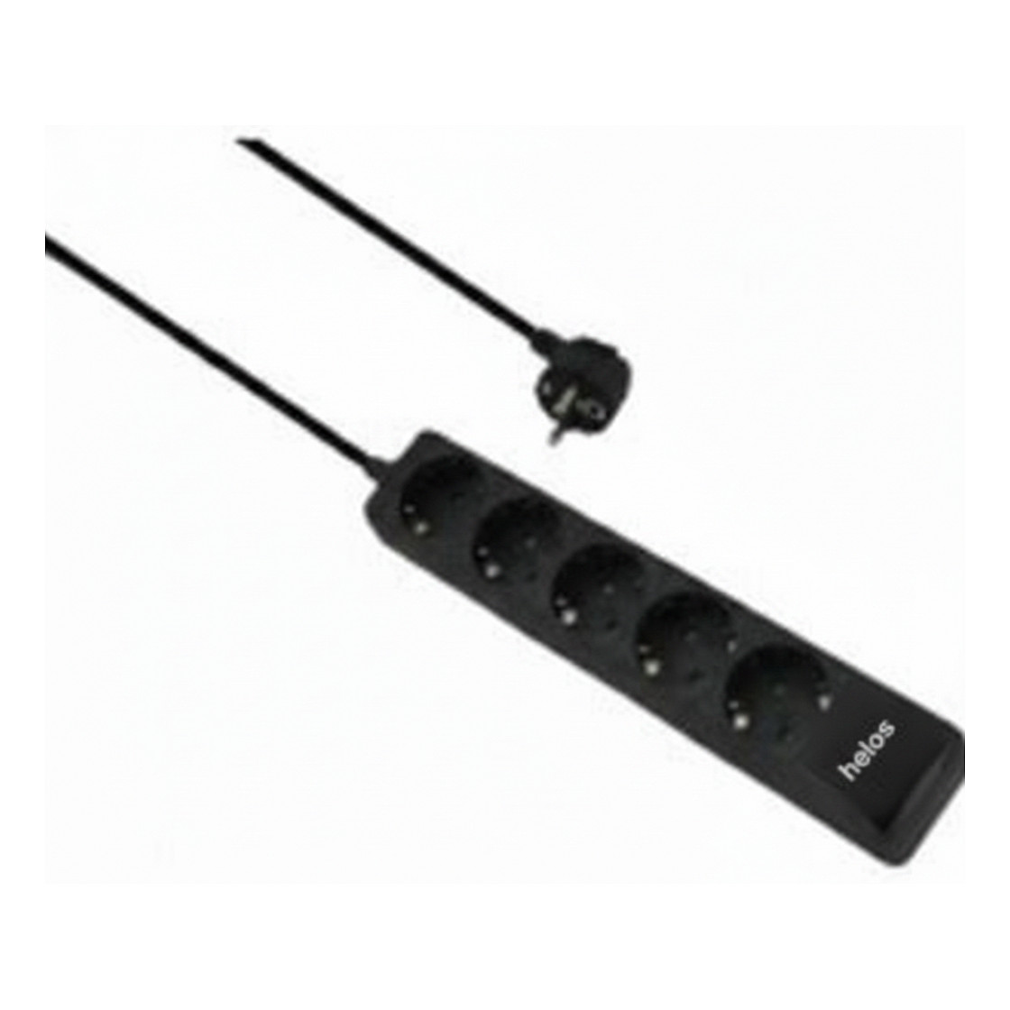 helos Steckdosenleiste CLASSIC, 6-fach, schwarz, 1,5m, ohne Schalter