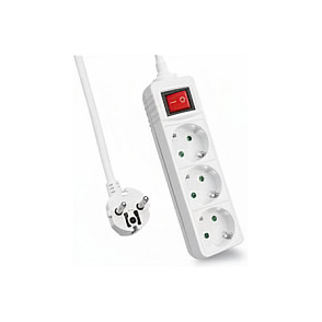 Produžni kabel HELOS CLASSIC s 3 utičnice i prekidačem (5m, bijela boja)-0