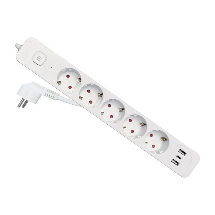 Equip Steckdosenleiste CEE7/7 90Â°->5xSchuko/2xUSBA/USBC