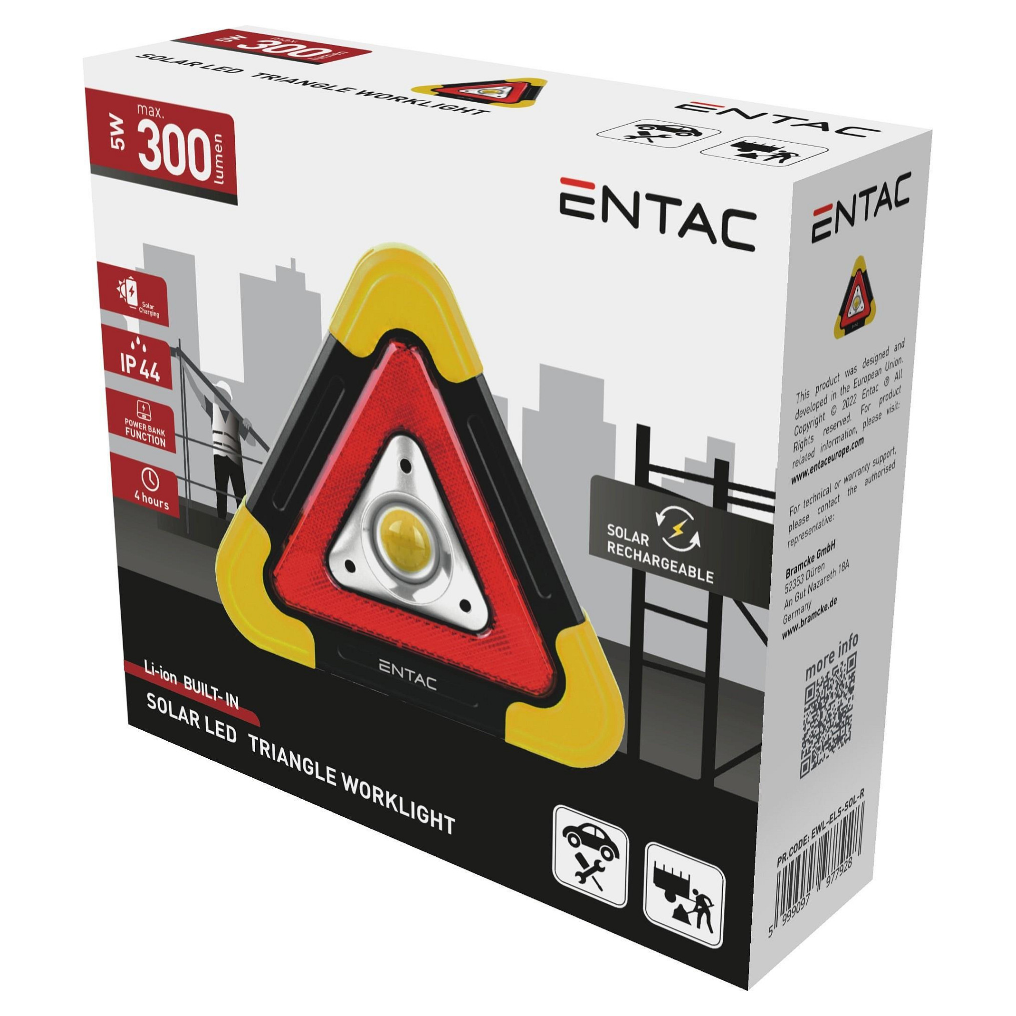 ENTAC solarna LED lampa upozorenja s power bank funkcijom-1