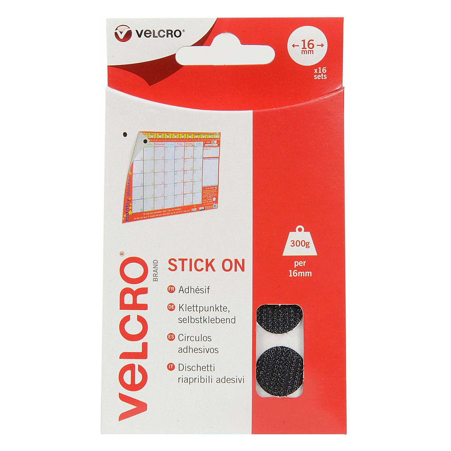 VELCRO samoljepljive čičak točkice 16 mm (16 komada), crna boja-0