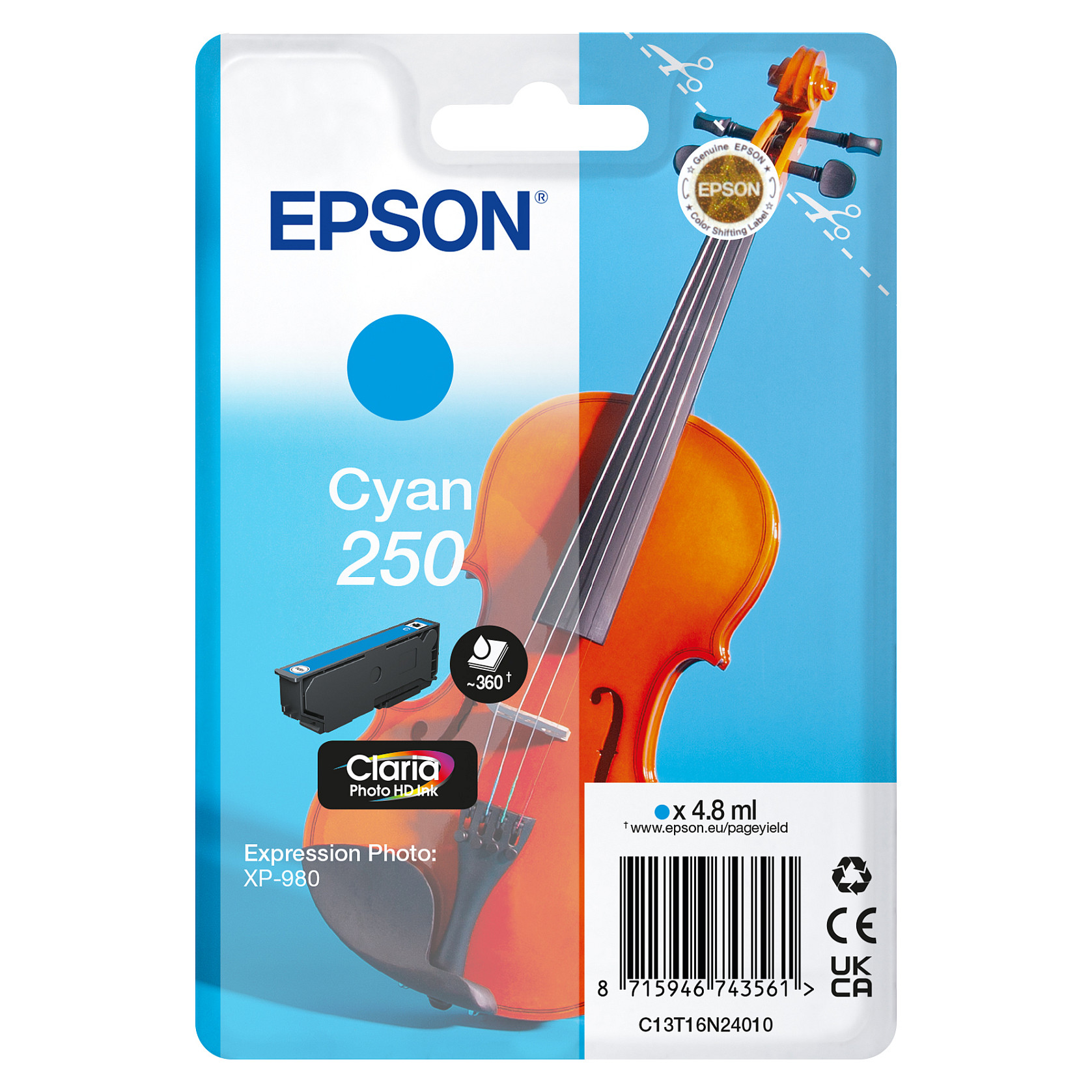 Tinta EPSON 250 Cyan (4.8ml)