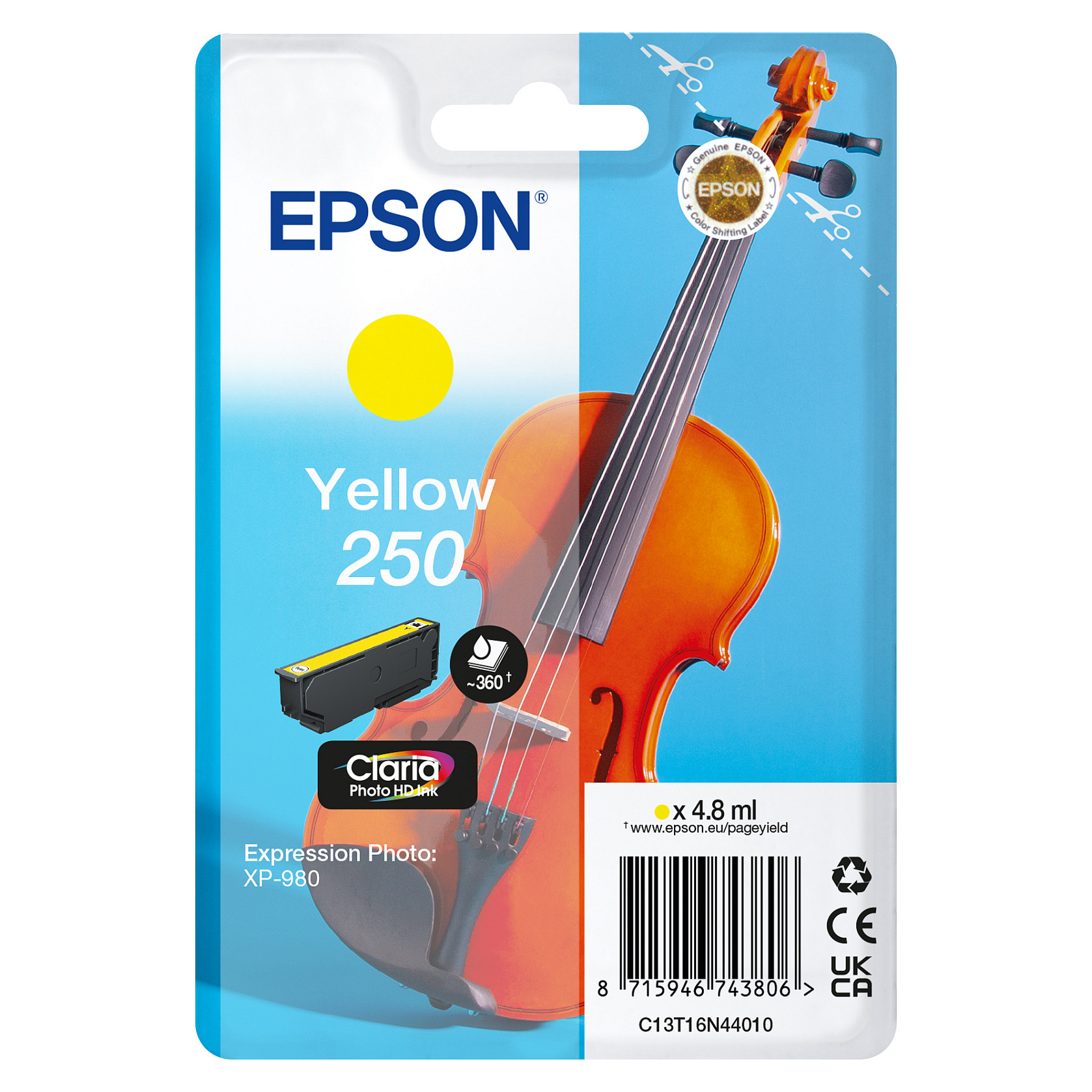EPSON Tinte gelb 4.8ml XP 980, ''250''