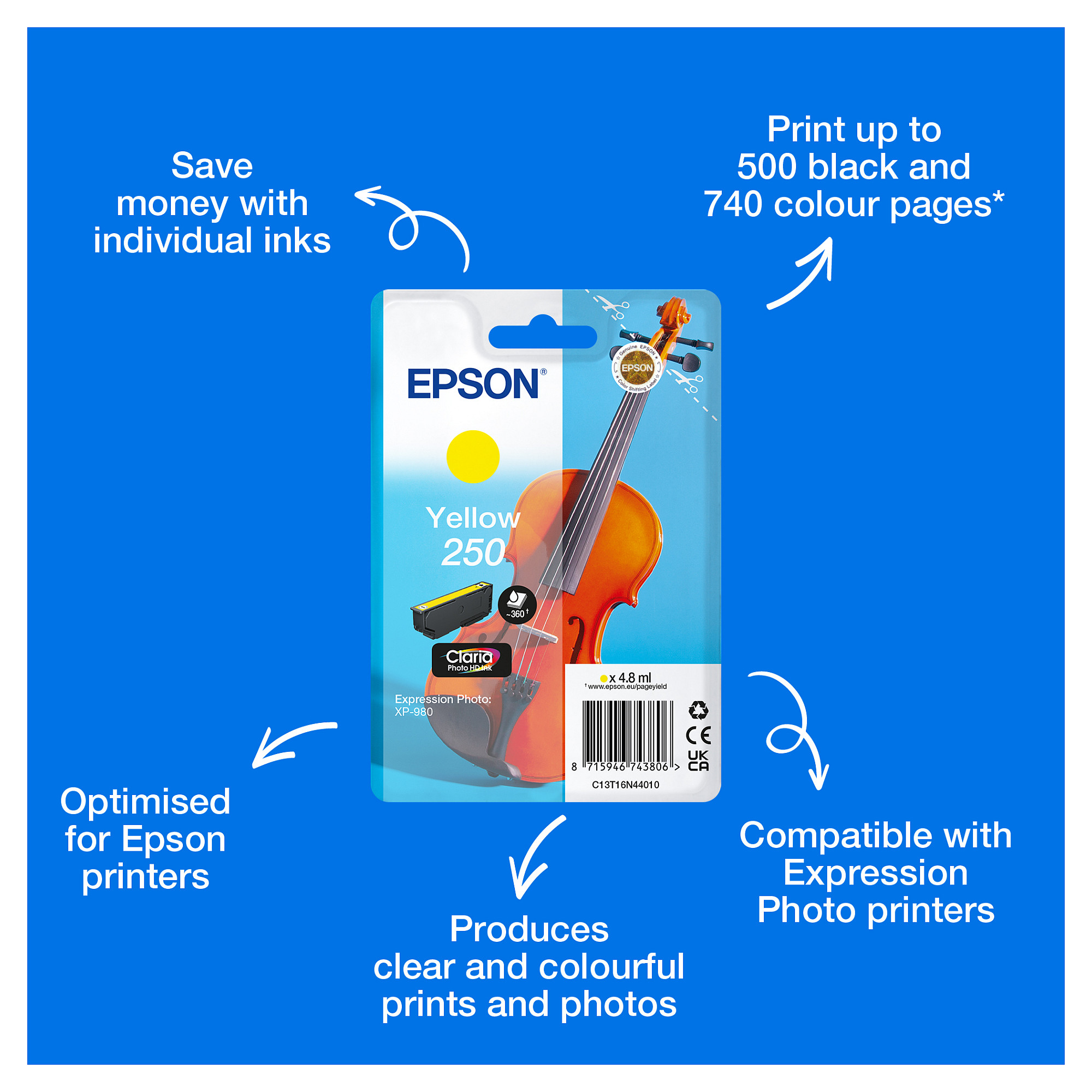 Tinta EPSON 24 (T2424) žuta boja-1