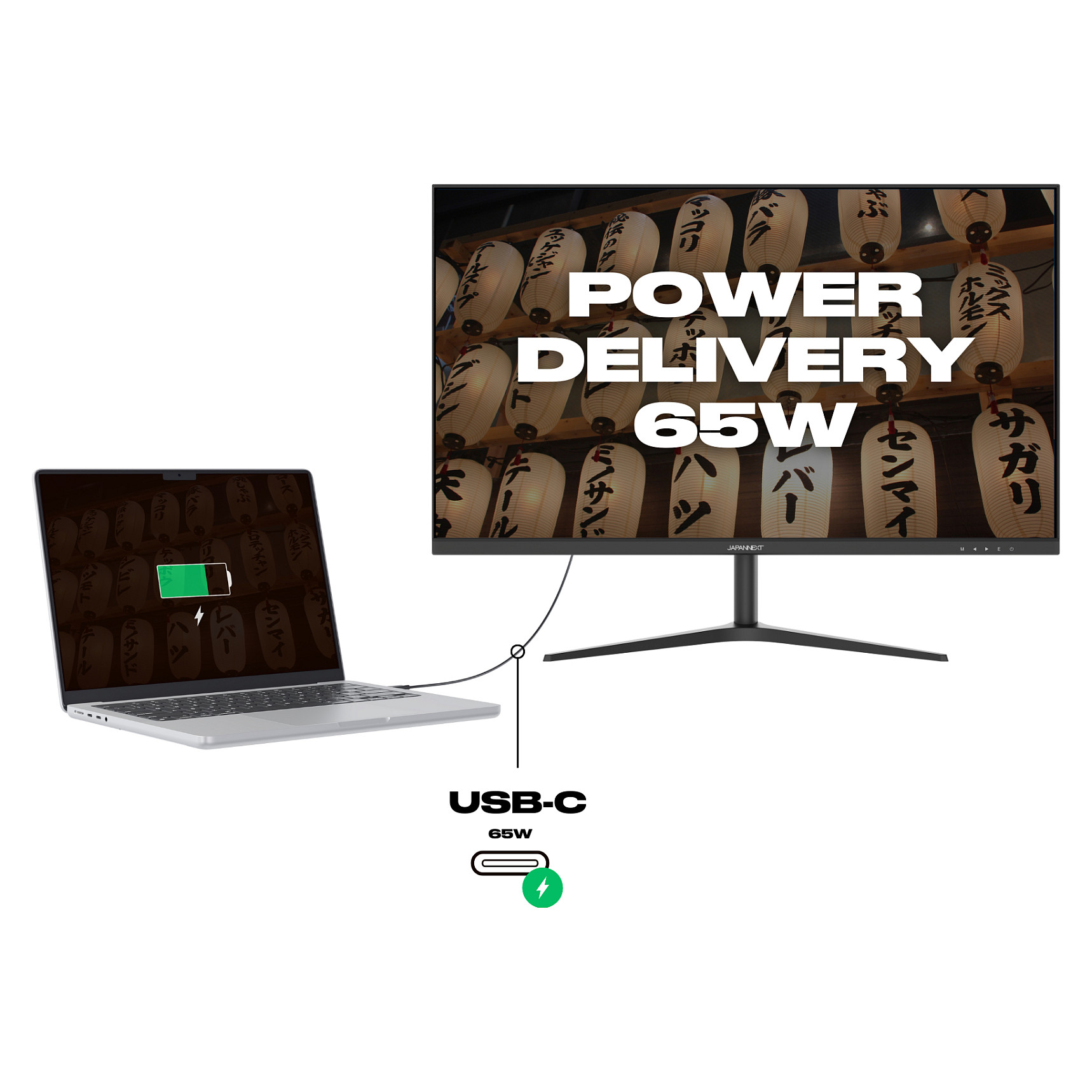 Monitor JAPANNEXT JN-IPS27WQHDR-C65W 27" (IPS, WQHD, 75Hz, USB-C 65W, KVM)-3