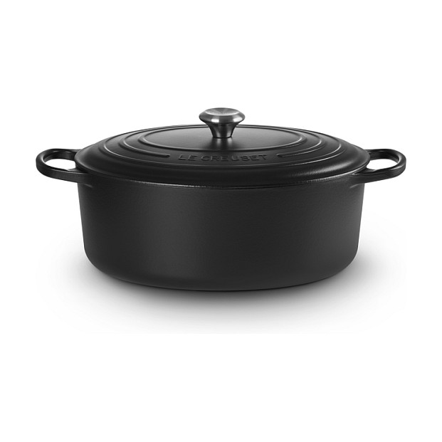 Pekač LE CREUSET Signature ovalni 35 cm, lijevano željezo, mat crna boja-0