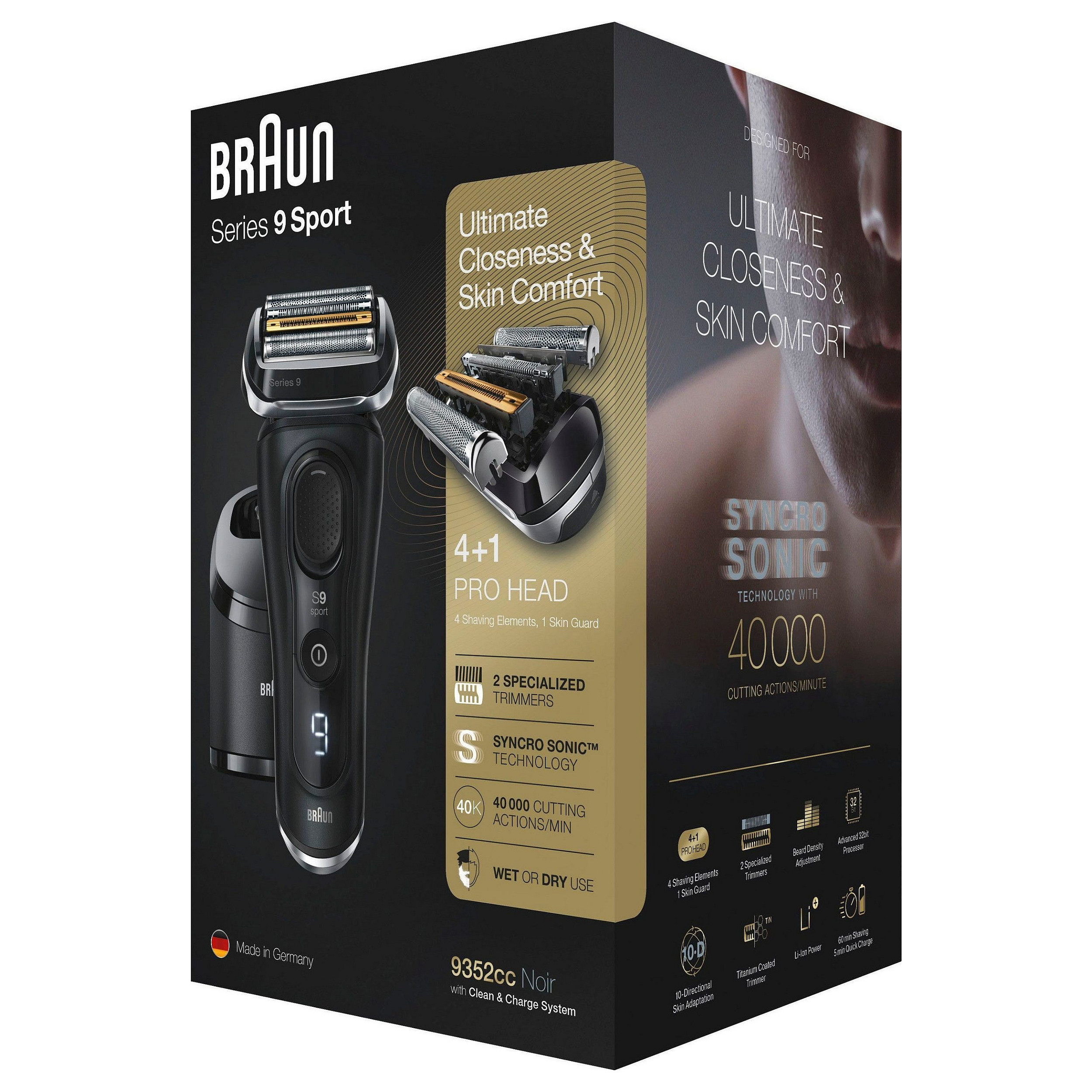 Električni brijaći aparat BRAUN Series 9 9352cc Wet&Dry s Clean&Charge stanicom-2