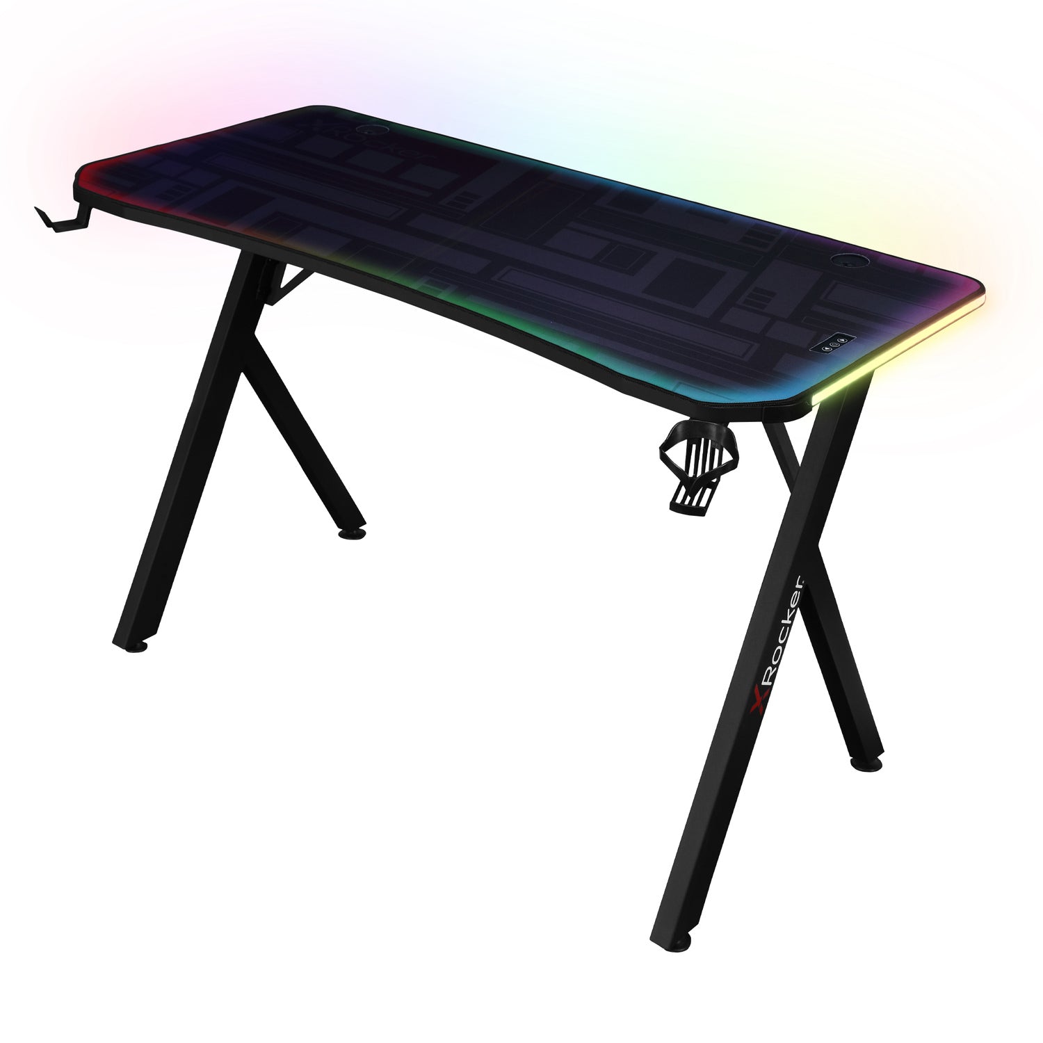 Gaming stol X ROCKER Lumio RGB s podlogom za miš-0