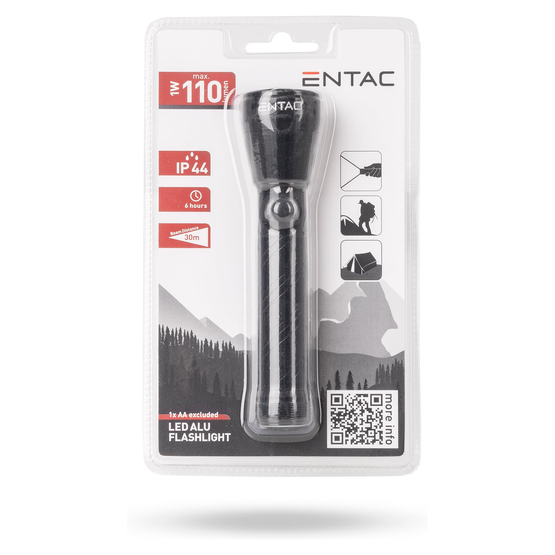 Džepna LED svjetiljka ENTAC 1W, aluminijska-1