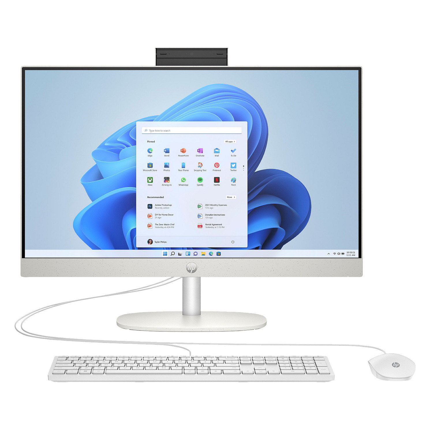 AIO računalo HP All-in-One 24-cr0109ng (23.8" IPS, Full HD, AMD Ryzen 5 7520U, 16GB RAM, 512GB SSD, AMD Radeon 610M, Windows 11 Home, bijela)