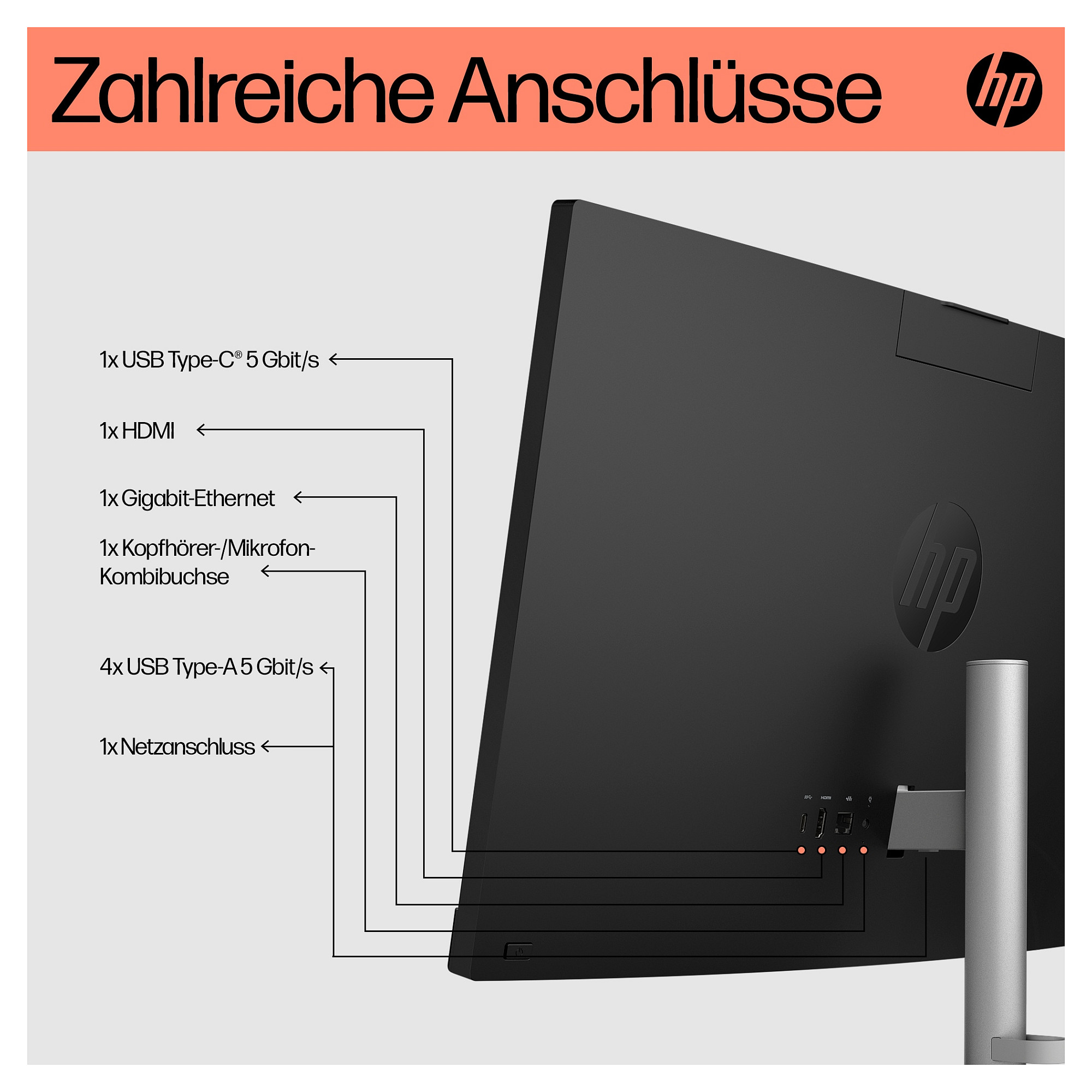 AIO računalo HP All-in-One 24-cr0109ng (23.8" IPS, Full HD, AMD Ryzen 5 7520U, 16GB RAM, 512GB SSD, AMD Radeon 610M, Windows 11 Home, bijela)-3
