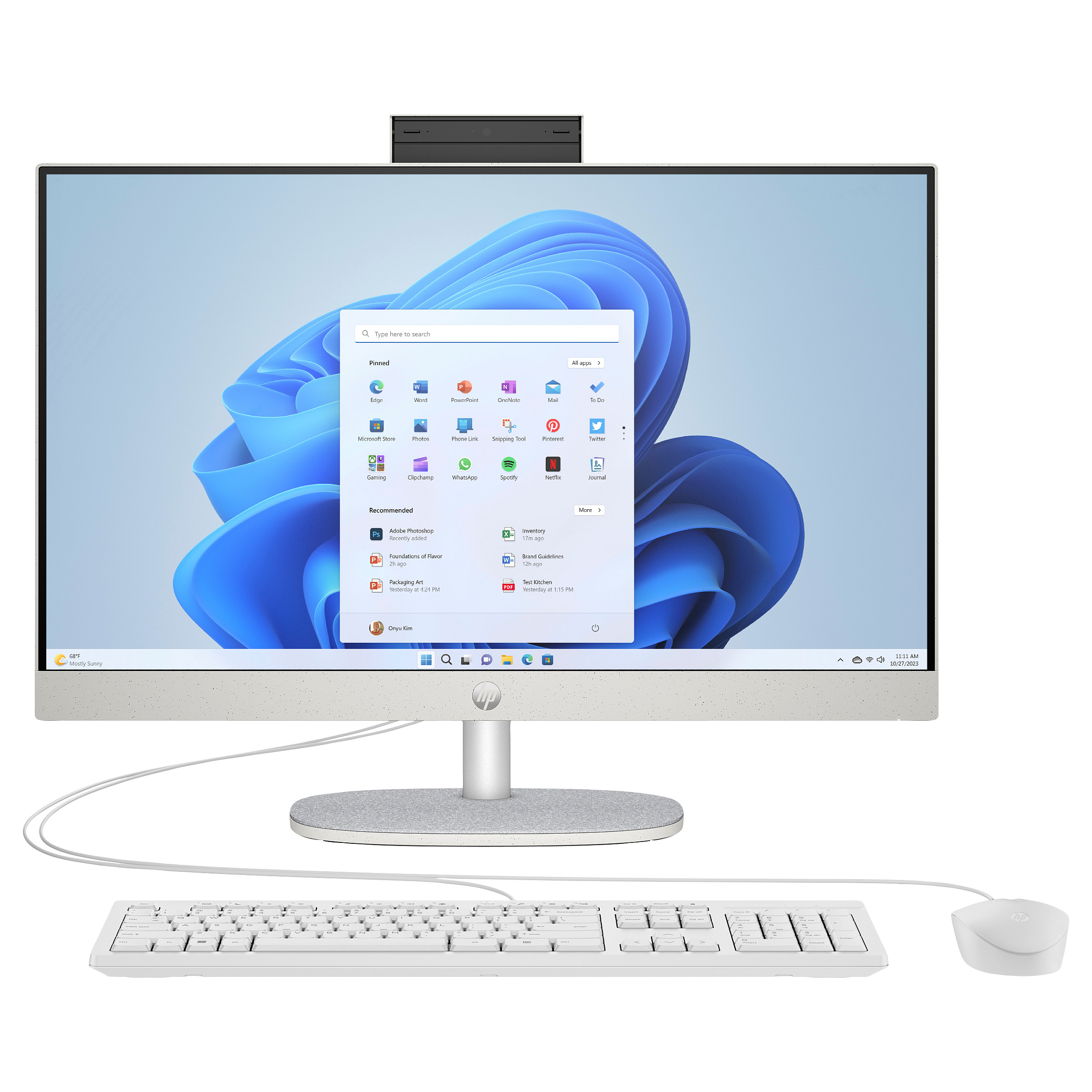 AIO računalo HP All-in-One 24-cr0241ng (23.8", IPS, Full HD, Intel Core i3-N300, 8GB RAM, 512GB SSD, Intel UHD Graphics, Windows 11 Home, touchscreen, bijela)-0