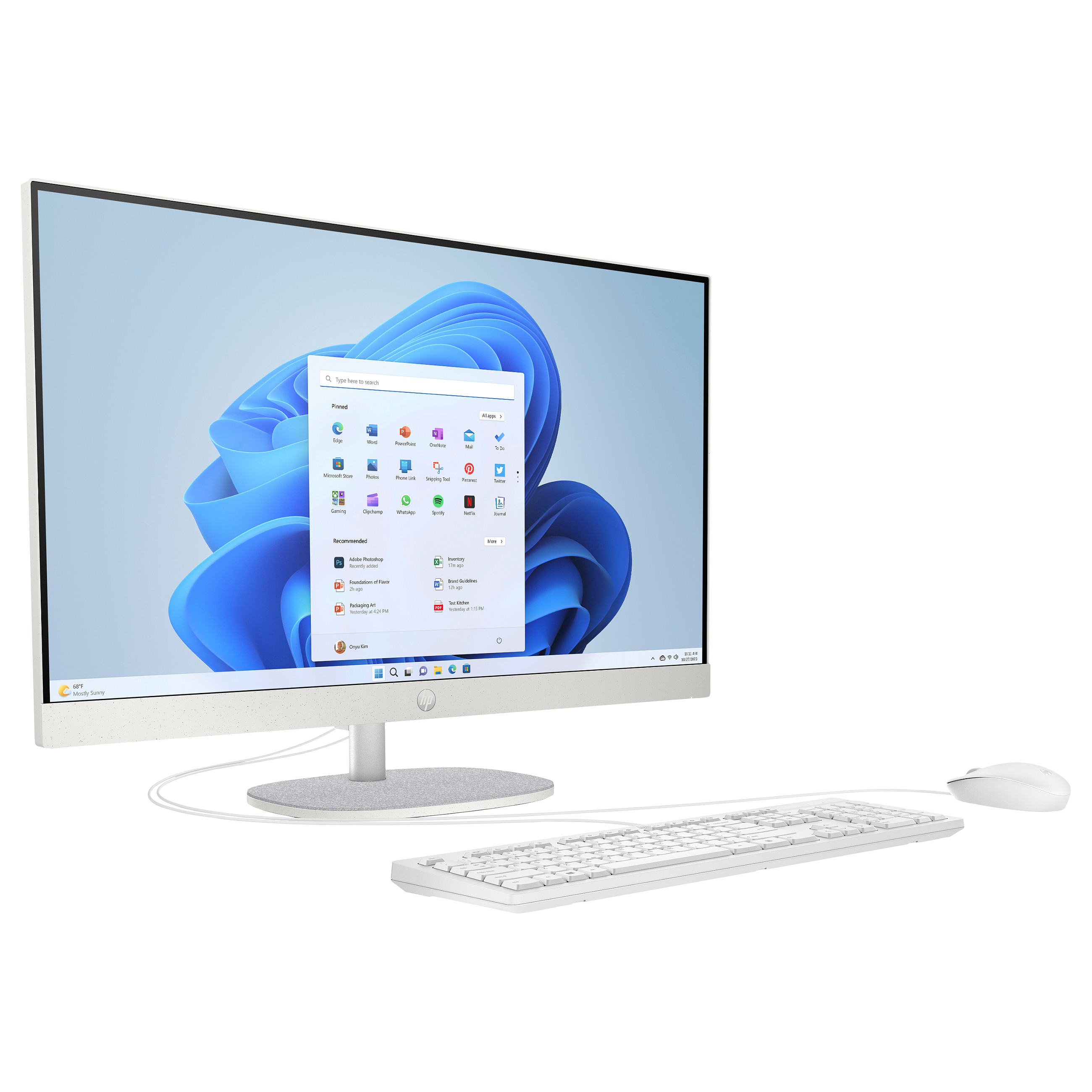 AIO računalo HP All-in-One 27-cr0109ng (27" IPS, Full HD, Intel Core i3-N300, 8GB, 512GB SSD, Intel UHD Graphics, FreeDOS, bijelo)-1