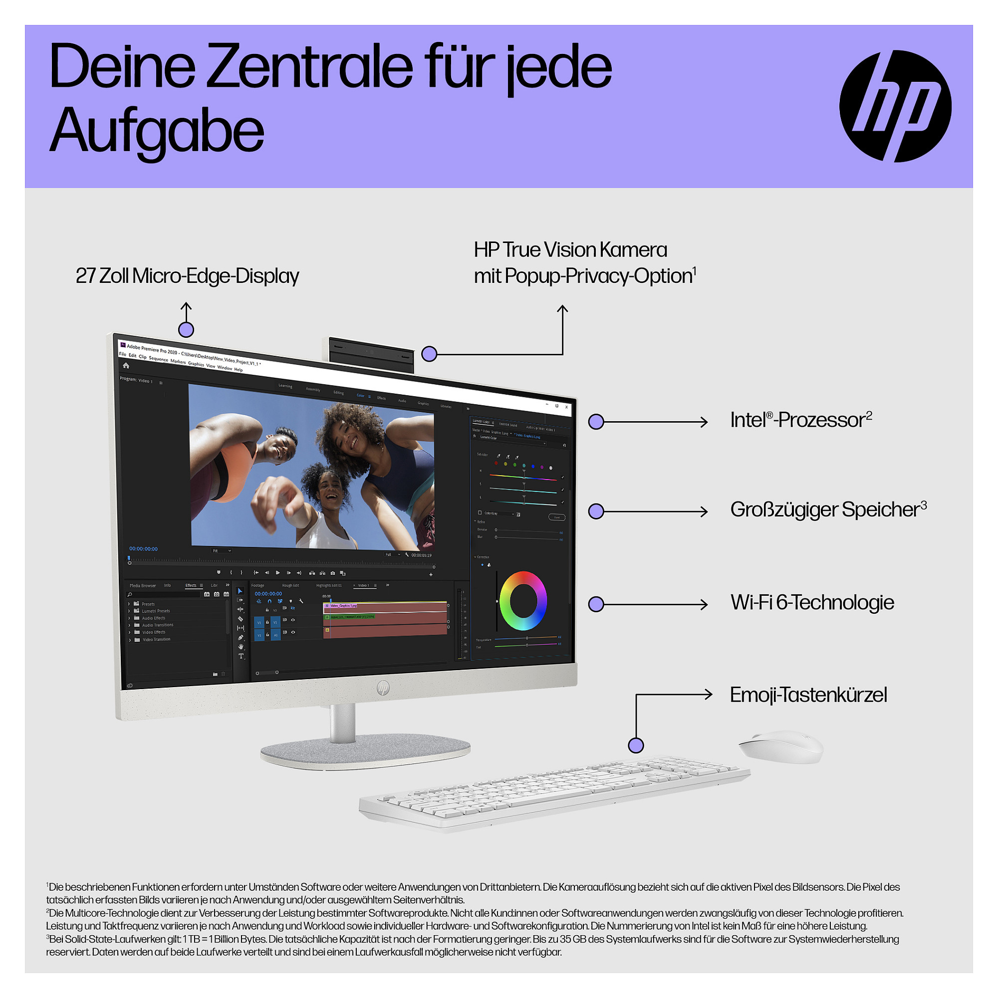 AIO računalo HP All-in-One 27-cr0109ng (27" IPS, Full HD, Intel Core i3-N300, 8GB, 512GB SSD, Intel UHD Graphics, FreeDOS, bijelo)-5