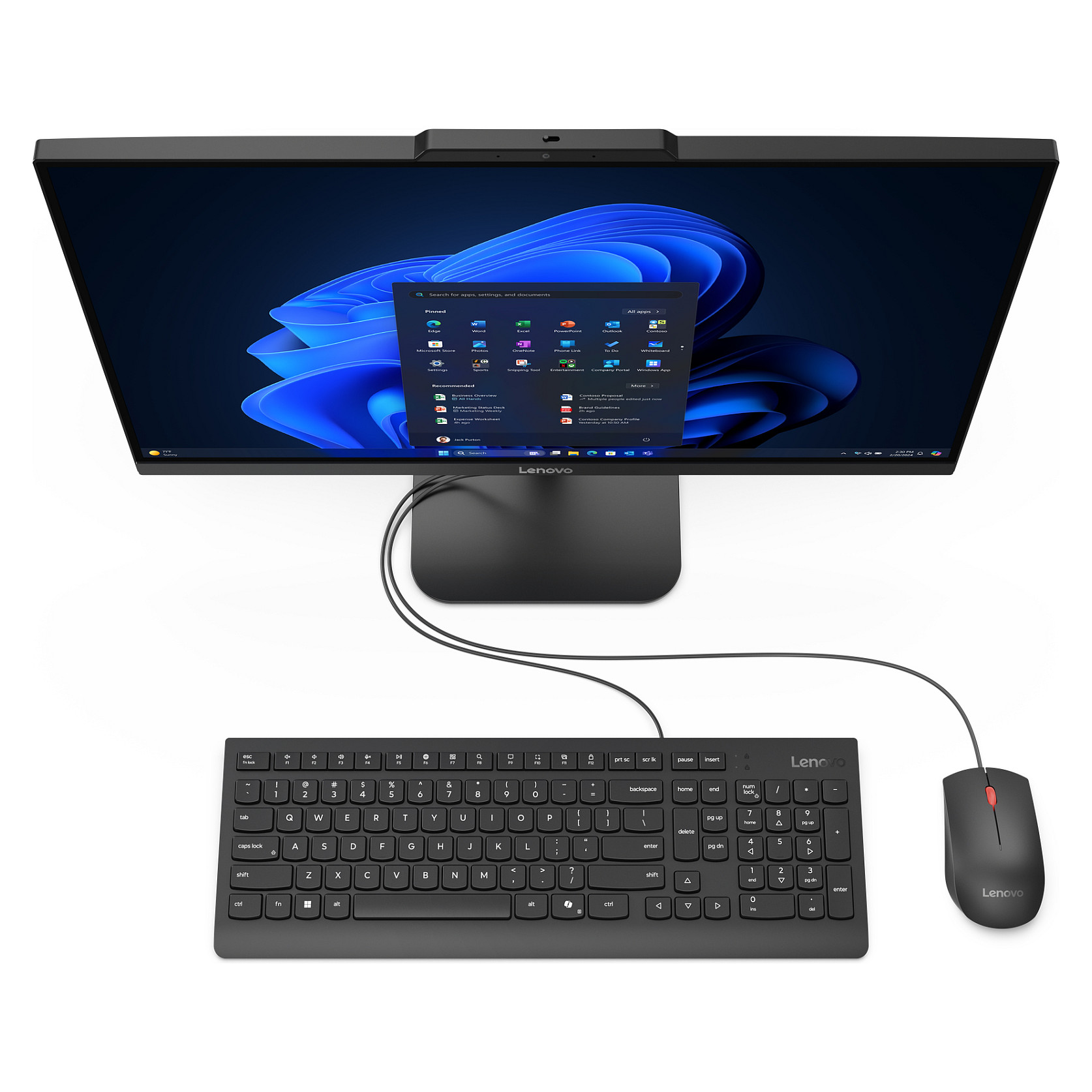 AIO računalo LENOVO ThinkCentre V100 (23.8" IPS FHD, Intel Processor N100, 8GB RAM, 256GB SSD, Intel UHD Graphics, Windows 11 Pro, crno)-1