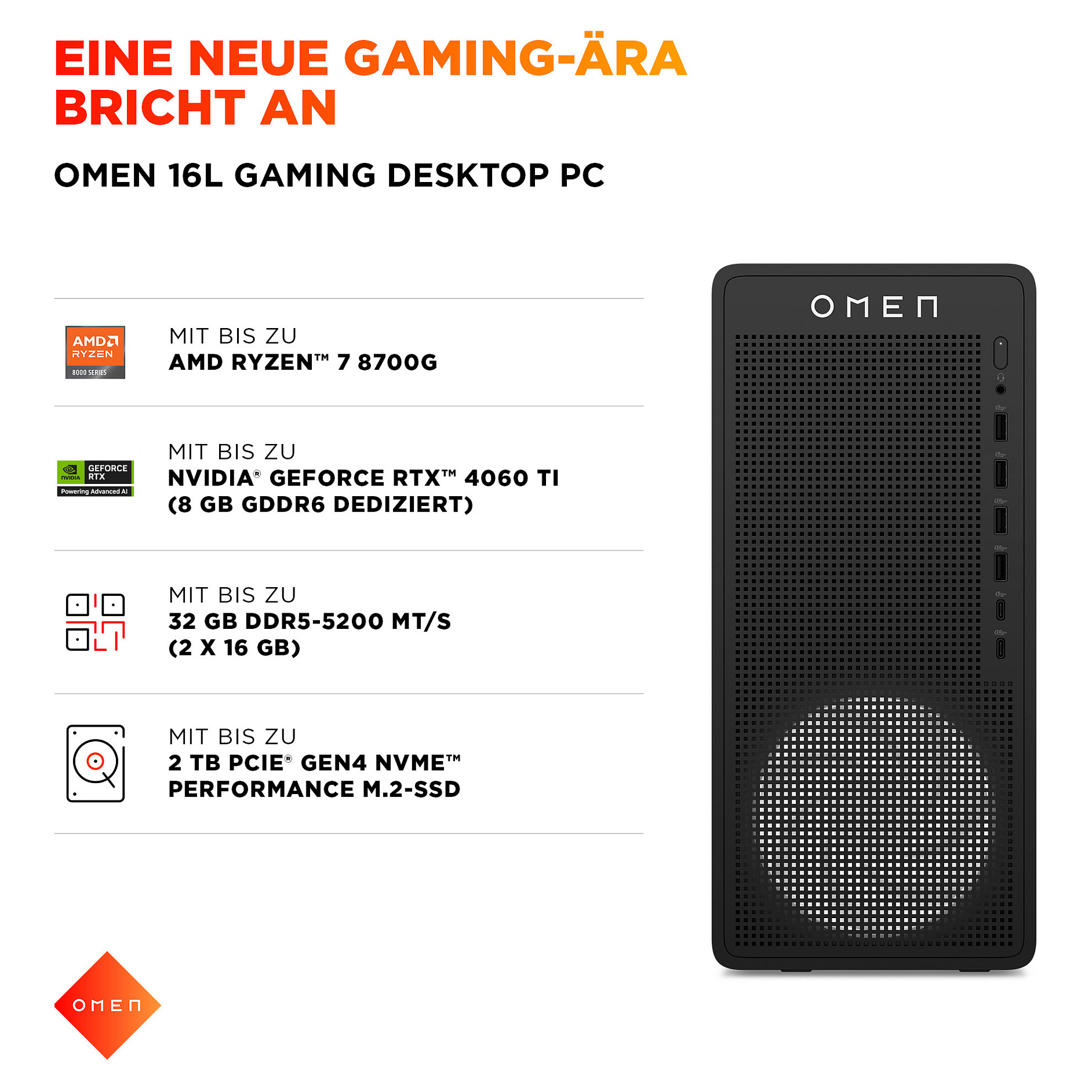 Desktop računalo HP OMEN TG03-0177ng (AMD Ryzen 7 8700F, 32GB RAM, 1TB SSD, NVIDIA GeForce RTX 5060 Ti, Windows 11 Home)-6