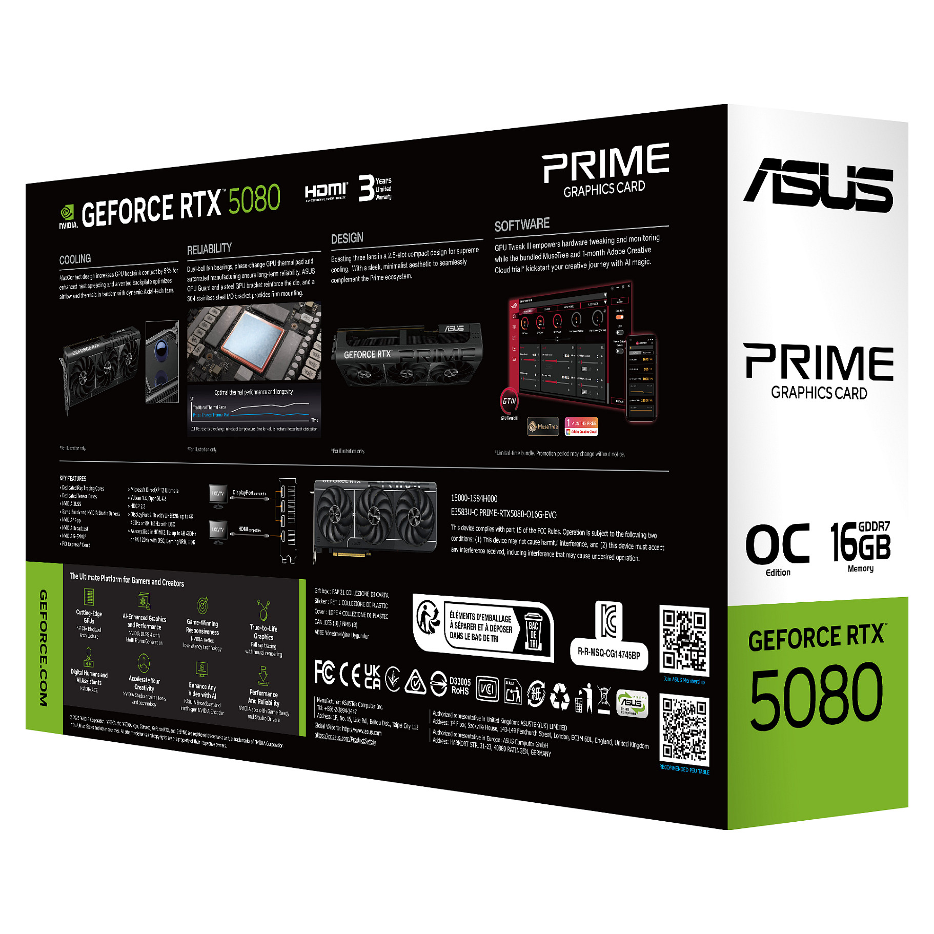 RTX 5080 16GB ASUS Prime EVO OC Edition GDDR7-13
