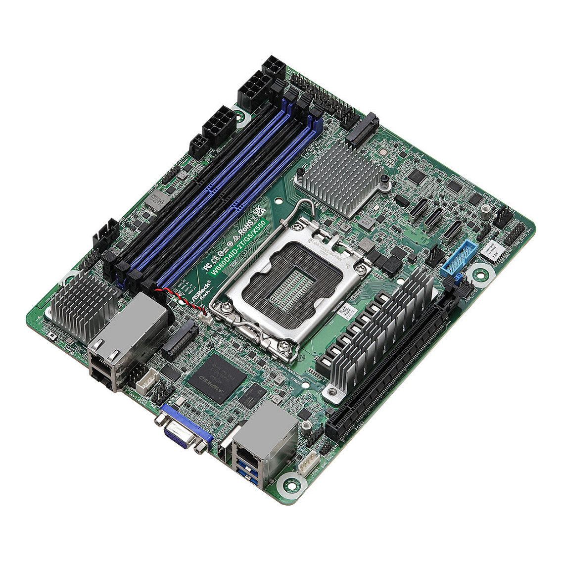 ASRock Mainboard W680D4ID-2T/G5/X550 mini-DTX Sockel 1700 DDR5-only Single-1