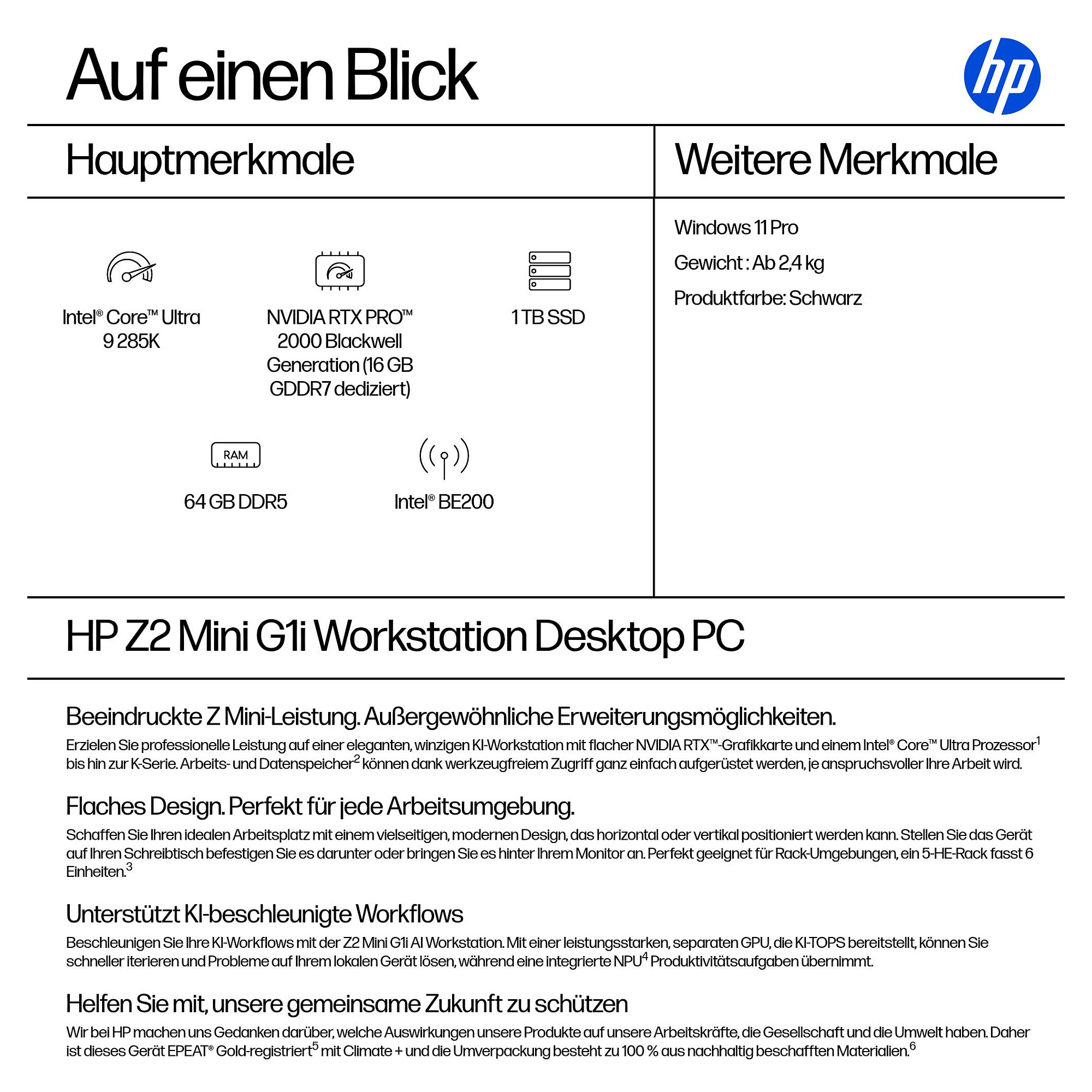 HP Z2 Mini G1i CU9 285K/64GB/1TBSSD/RTX PRO 2000/W11 Pro 1J Gar (DE)-2