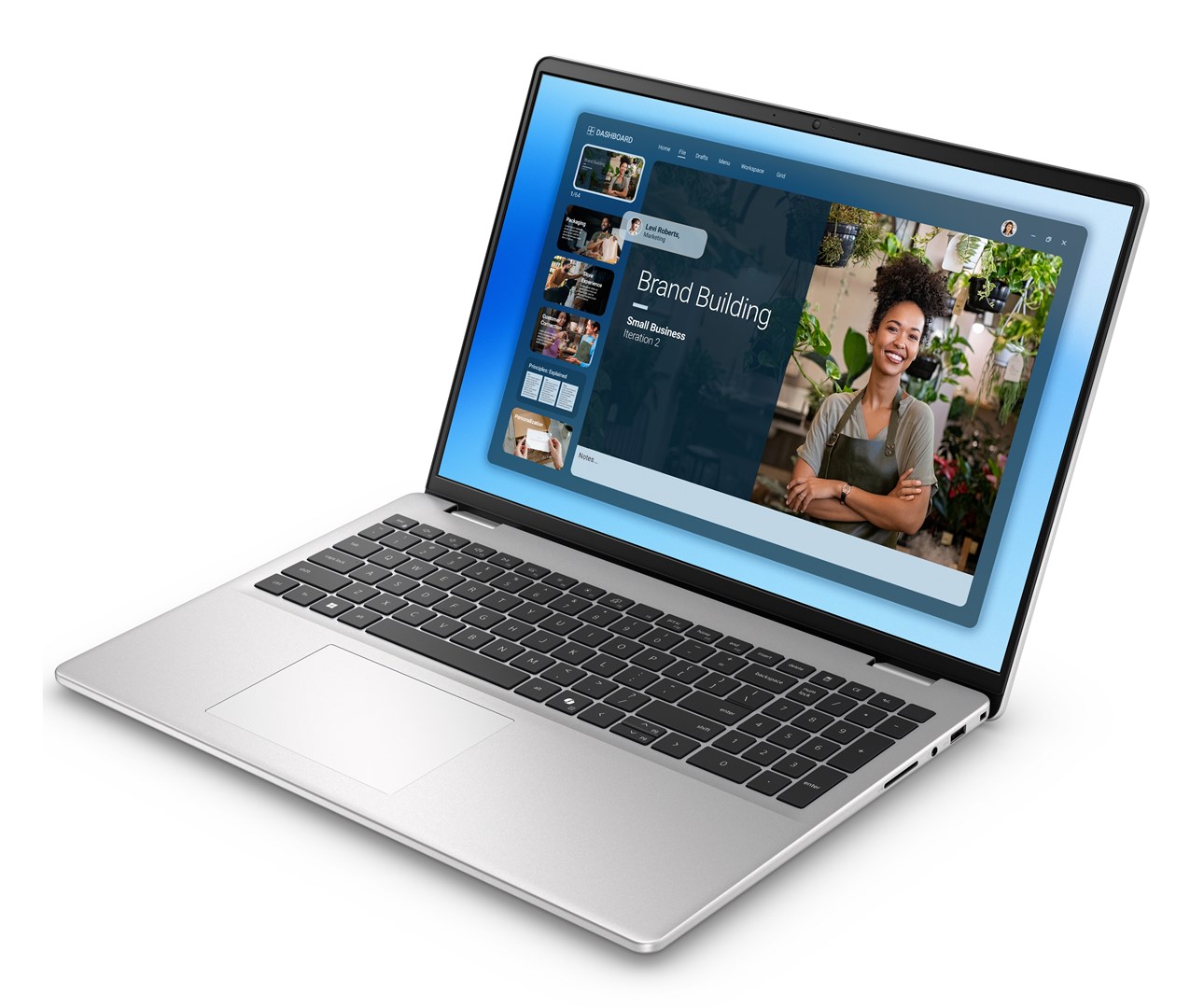 Laptop DELL Inspiron 16 (16.0", FHD+, Intel Core 7 150U, 16GB, 512GB SSD, Intel Graphics, Windows 11 Pro, Non-HR tipkovnica, Srebrna)-2