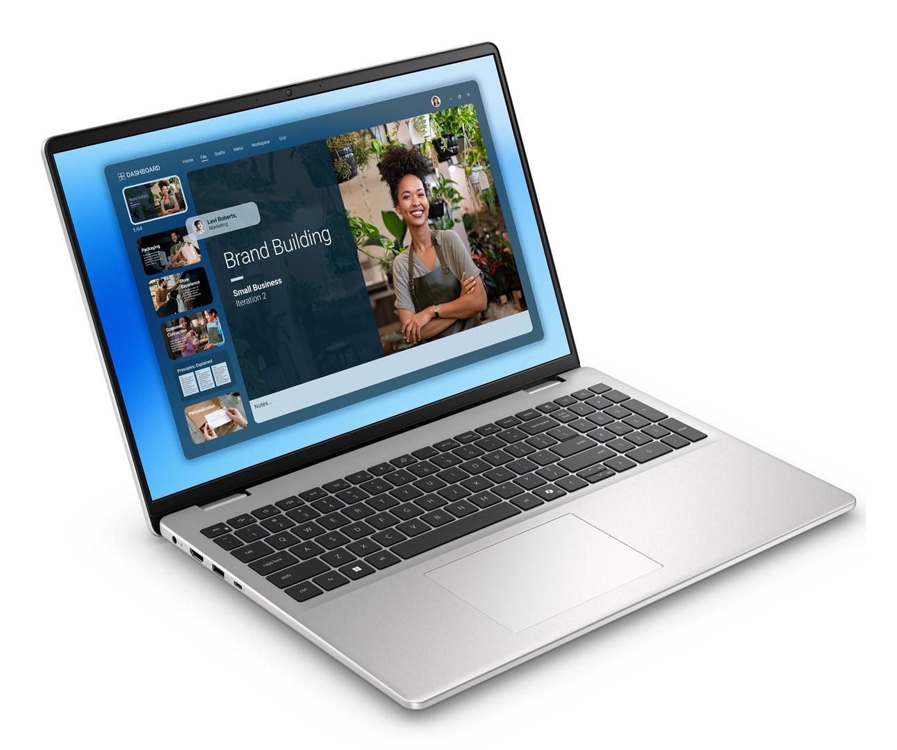 Laptop DELL Inspiron 16 (16.0", FHD+, Intel Core 7 150U, 16GB, 512GB SSD, Intel Graphics, Windows 11 Pro, Non-HR tipkovnica, Srebrna)-1