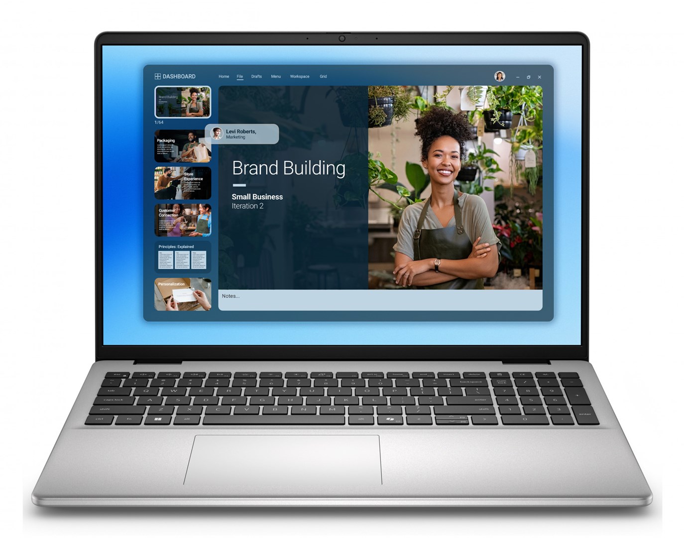 Laptop DELL Inspiron 16 (16.0", FHD+, Intel Core 7 150U, 16GB, 512GB SSD, Intel Graphics, Windows 11 Pro, Non-HR tipkovnica, Srebrna)-0