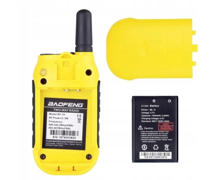 Walkie-Talkie set BAOFENG BF-T6 Panda, žuta boja-4