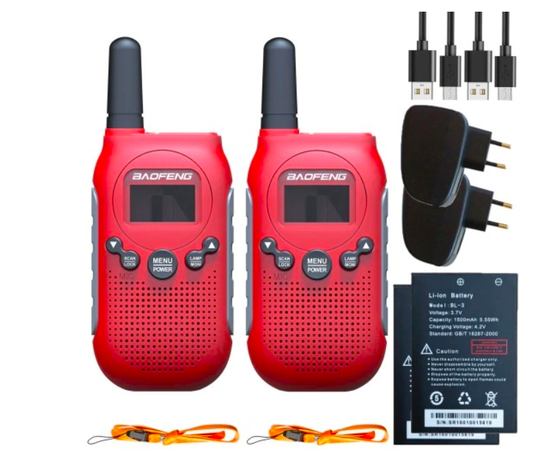 Walkie-Talkie set BAOFENG BF-T6 dječji, crvena boja-5