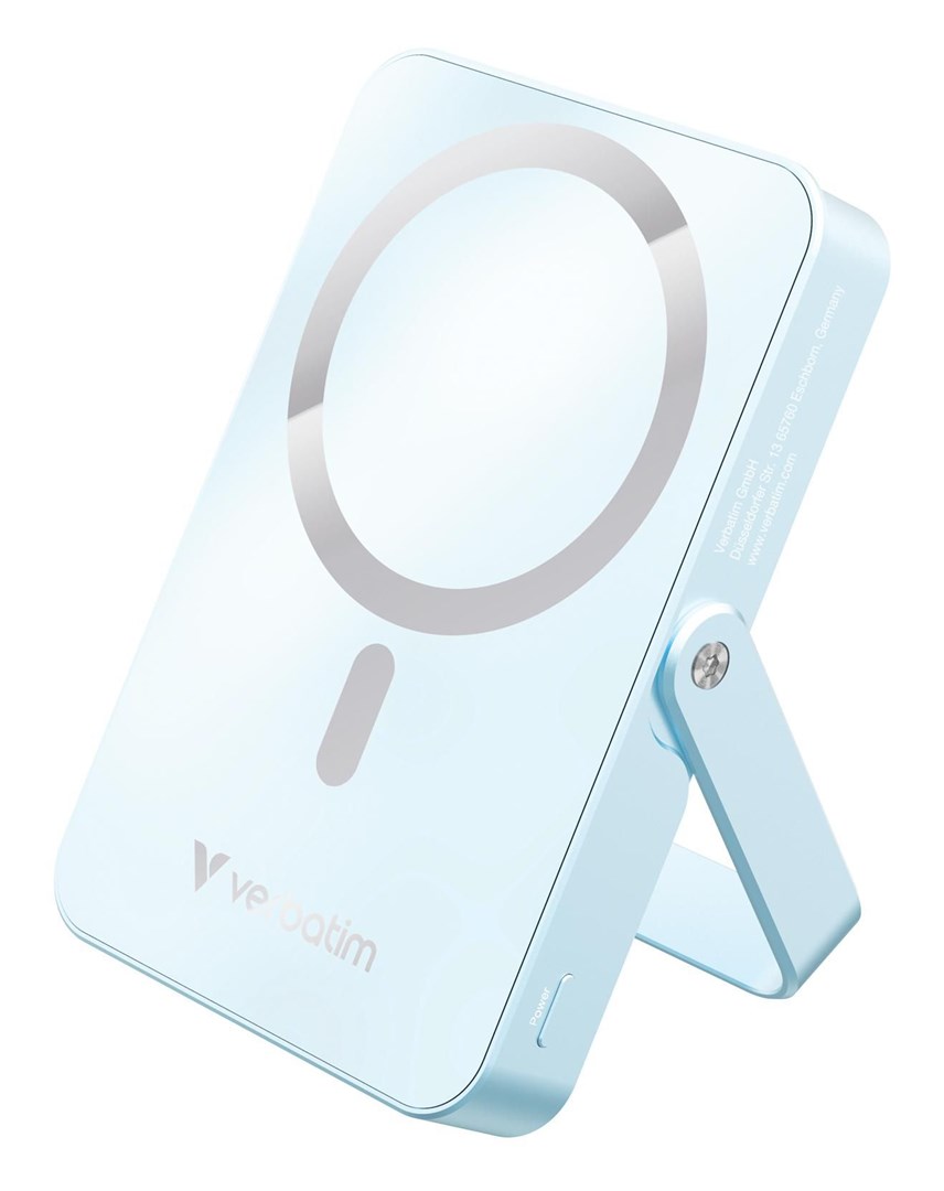 Verbatim Charge 'n' Go Magnetic Wireless Power Bank with stand - 10000 mAh Blue-7