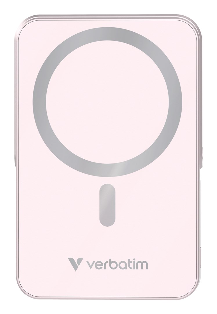 Verbatim Charge 'n' Go Magnetic Wireless Power Bank with stand - 10000 mAh Pink-1