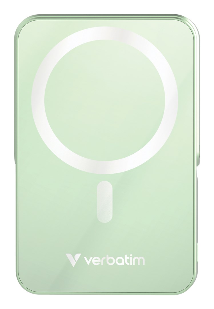Verbatim Charge 'n' Go Magnetic Wireless Power Bank with stand - 10000 mAh Green-1