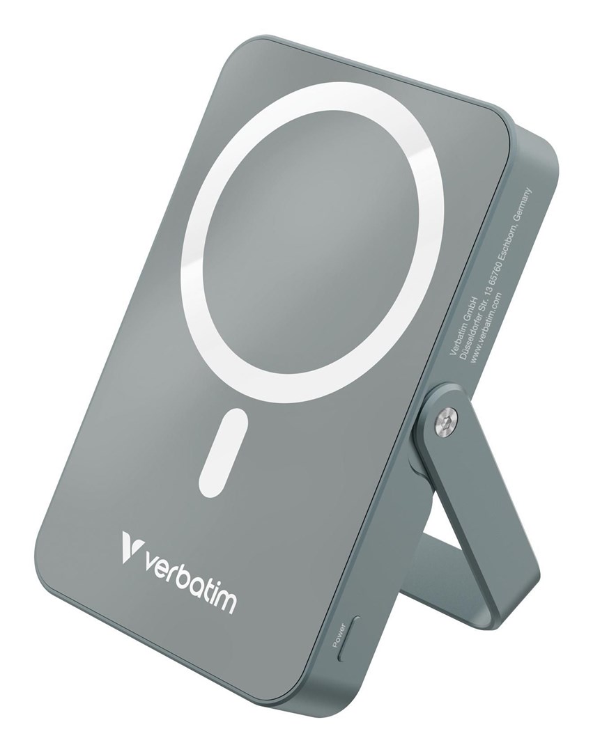 Verbatim Charge 'n' Go Magnetic Wireless Power Bank with stand - 10000 mAh Grey-7