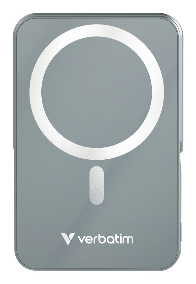 Verbatim Charge 'n' Go Magnetic Wireless Power Bank with stand - 10000 mAh Grey-1