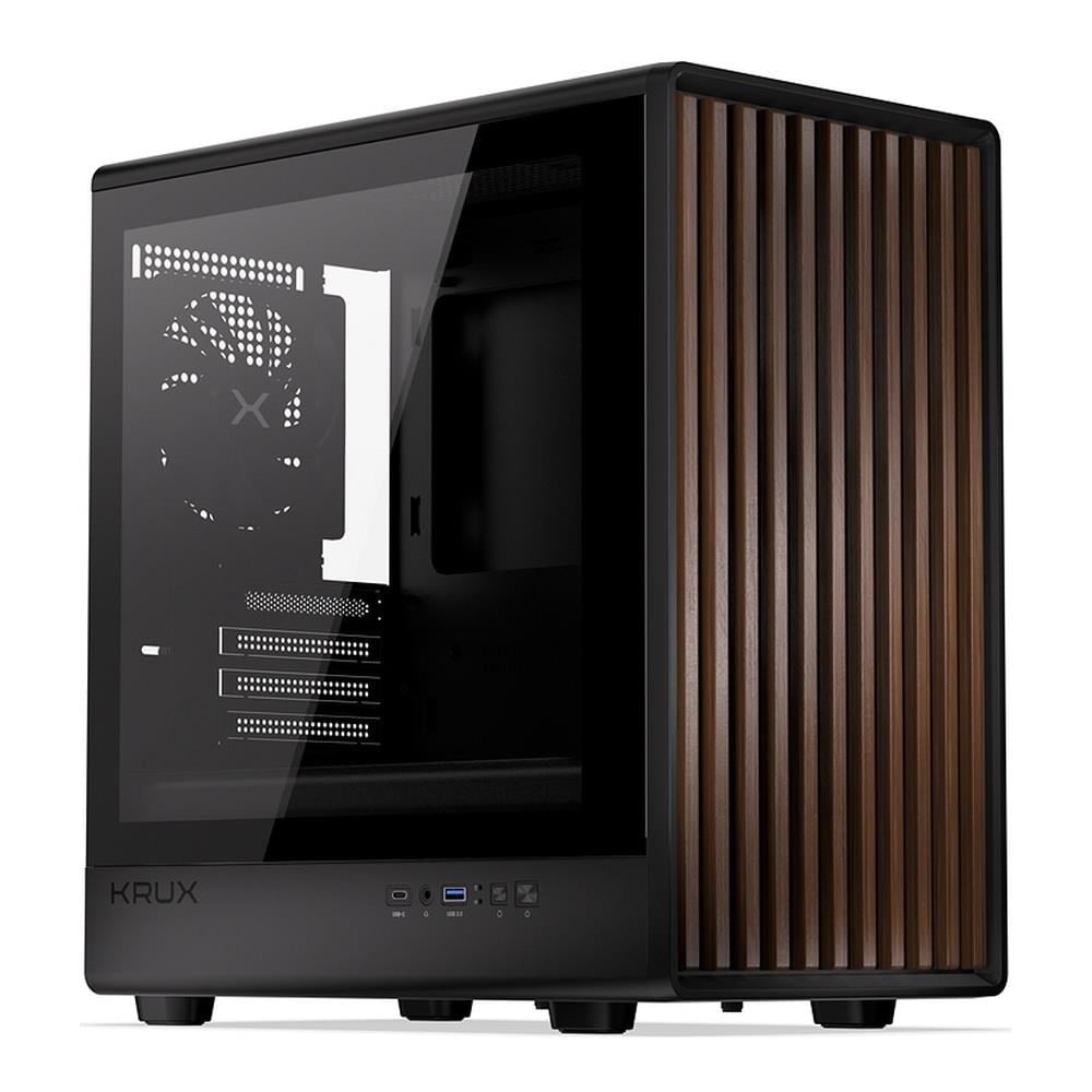 Kućište za računalo KRUX Helio (Micro-ATX, prozirna stranica) crna boja-0