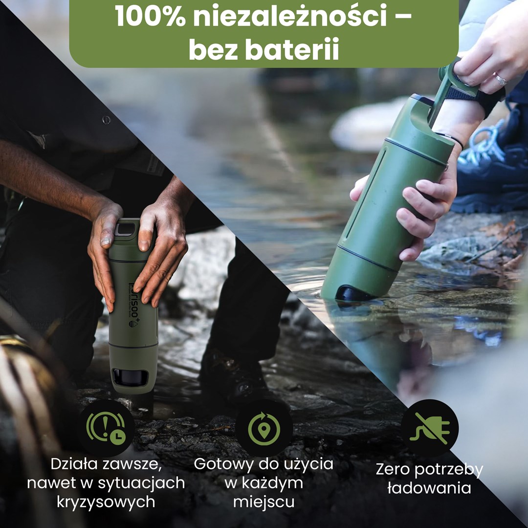 Boca za filtriranje vode EXTRALINK Purisoo+ s pumpom (400 ml, maslinasto zelena boja)-5