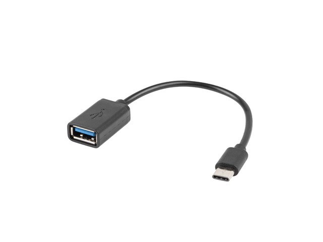Adapter LANBERG AD-OTG-UC-01 USB-C na USB-A OTG 15cm crna boja