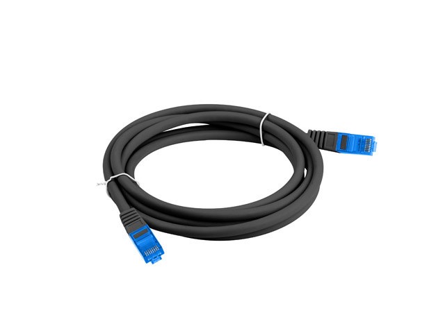 LANBERG PATCHCORD S/FTP CAT.6A 0.5M BLACK LSZH