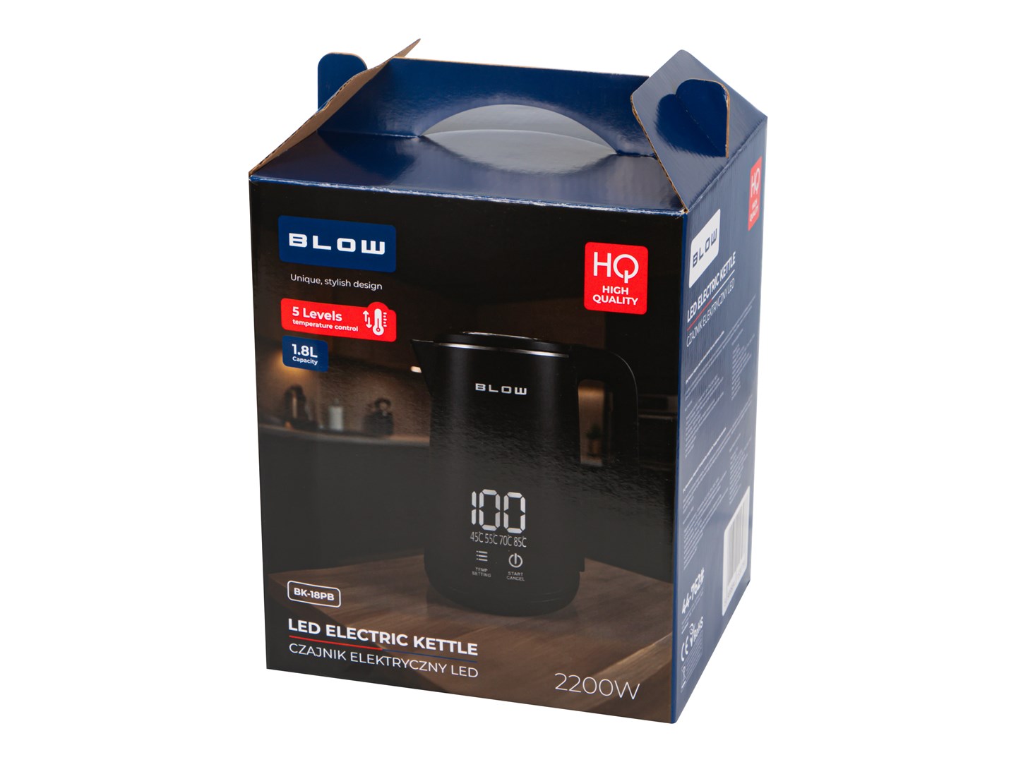 Kuhalo za vodu BLOW BK-18PB s LCD zaslonom, 2200W, 1.8L, crna boja-2