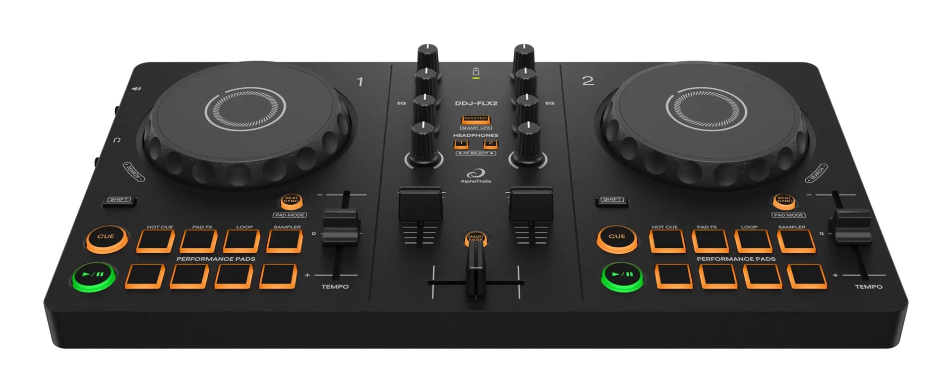 DJ kontroler ALPHATHETA DDJ-FLX2 (2 kanala, Bluetooth, USB-C, crna boja)-1