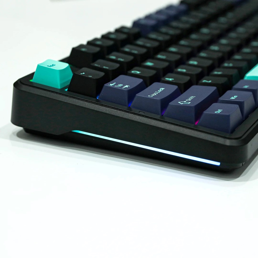 AULA Gasket F87 Pro Keyboard Black Cyan Blue GrayWoodV4 RGB-6