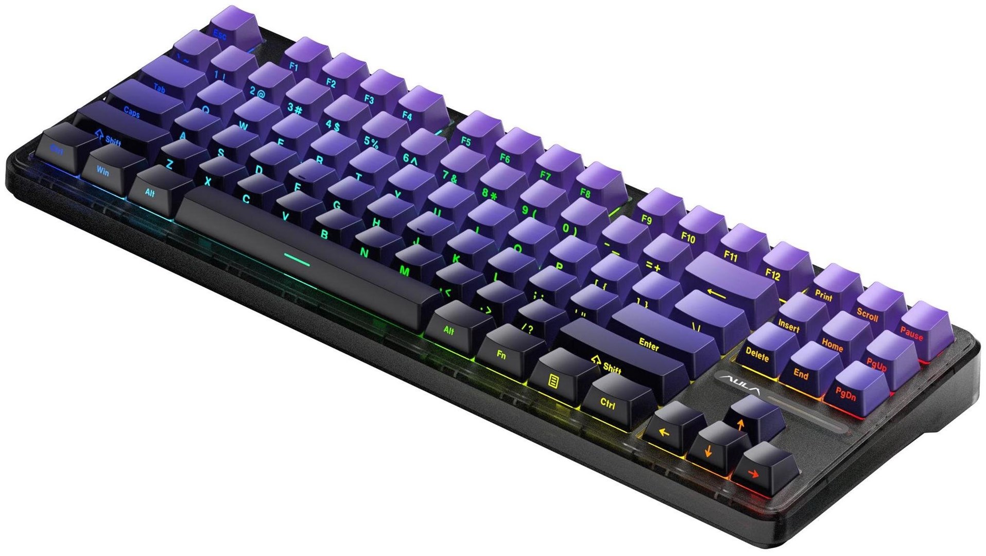 AULA Gasket F87 Pro Keyboard Black Purple GrayWoodV4 RGB-3