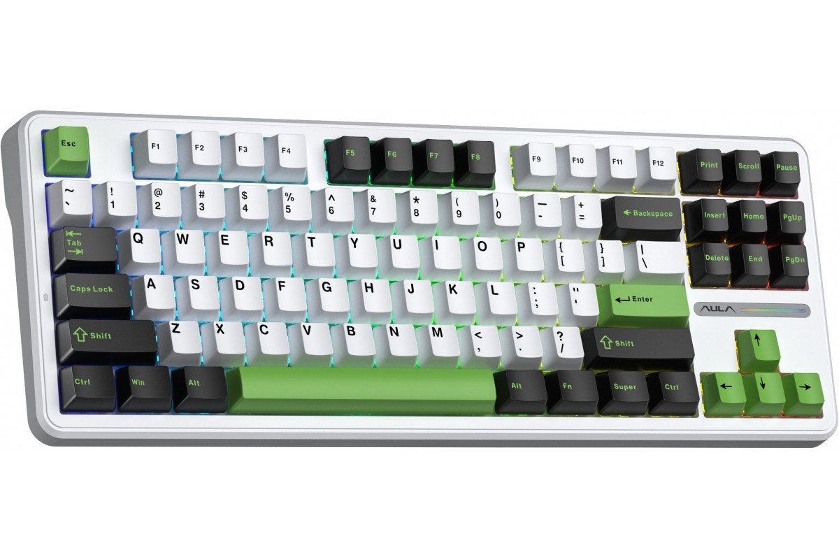 AULA Gasket F87 Thunder Black GrayWoodV3 RGB Keyboard-1