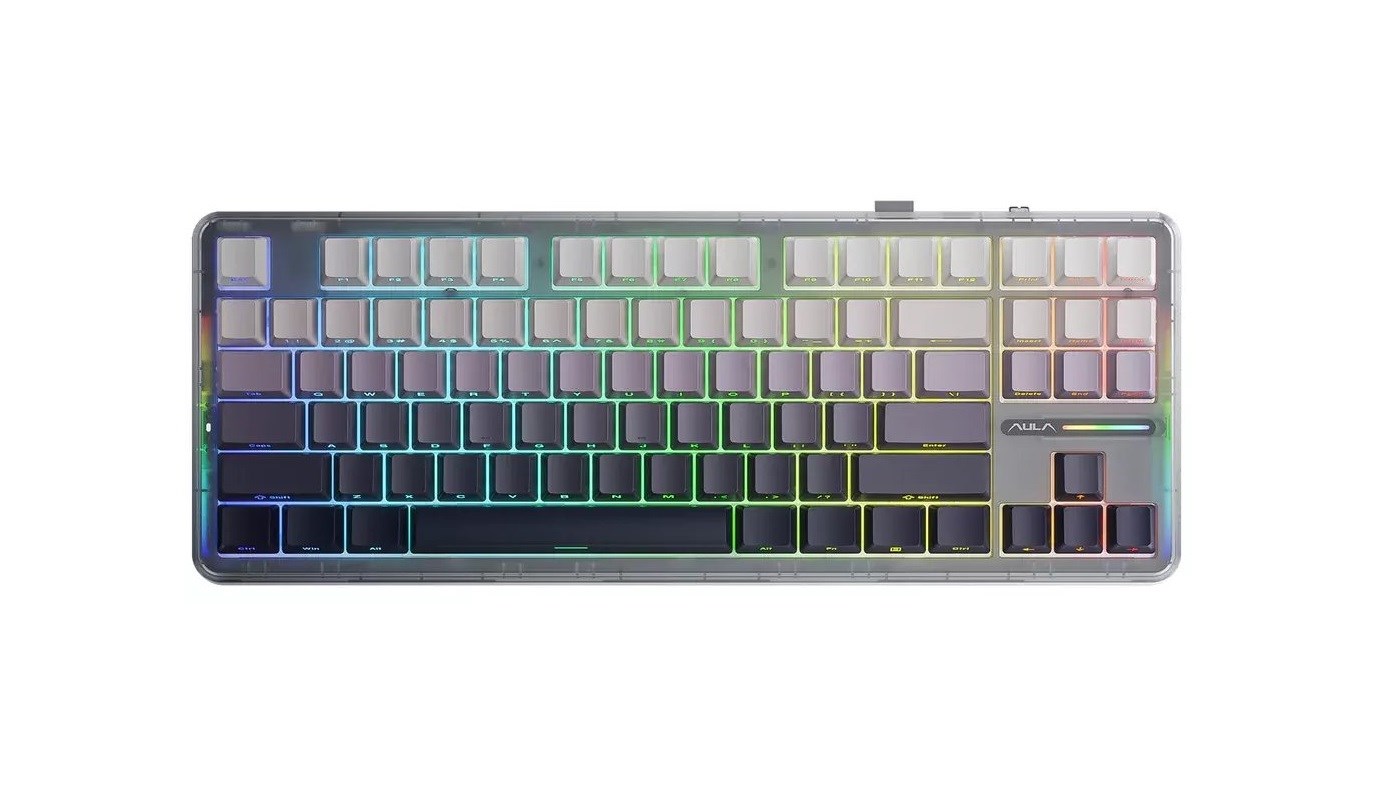 AULA Gasket F87 Gradient Grey SpaceCrystal RGB Keyboard-0