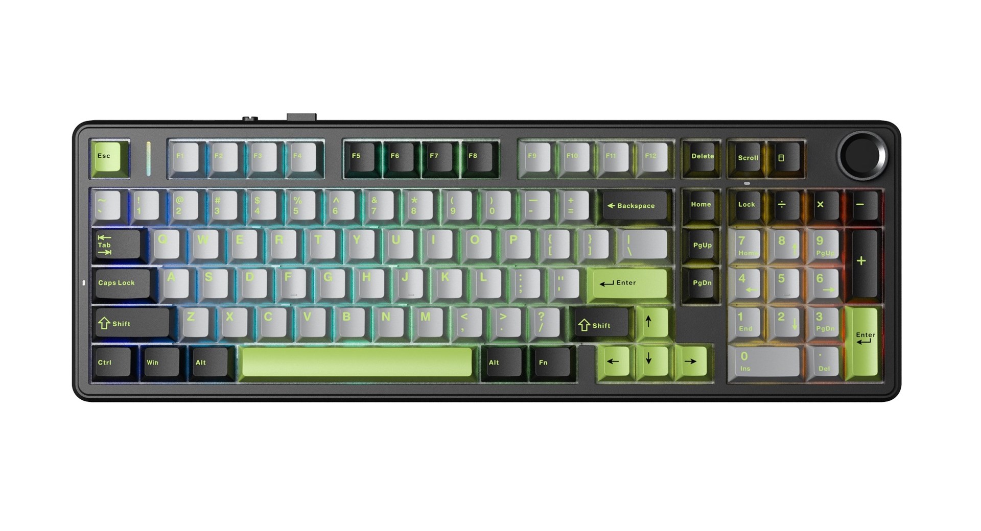 F99 Pro Black+Grey+Green GrayWood RGB AULA gasket keyboard