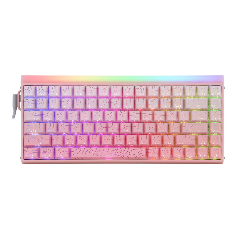 HERO84 HE PINK+Gradient+Contour Dragon King RGB AULA gasket keyboard-16