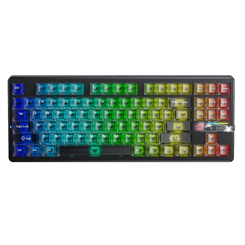 Mehanička tipkovnica AULA F87 Pro Gasket Tri-Mode (Black Mist Transparent)-0