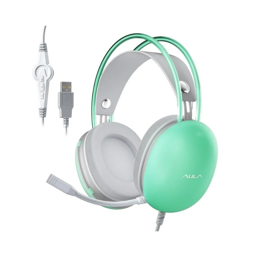 Slušalice AULA S505 (3.5 mm, mikrofon, zelene)-0