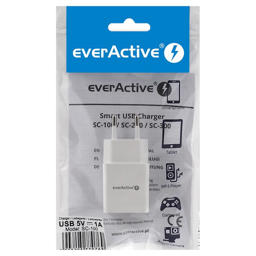 USB punjač EVERACTIVE SC-100 (1A, 1x USB)-1
