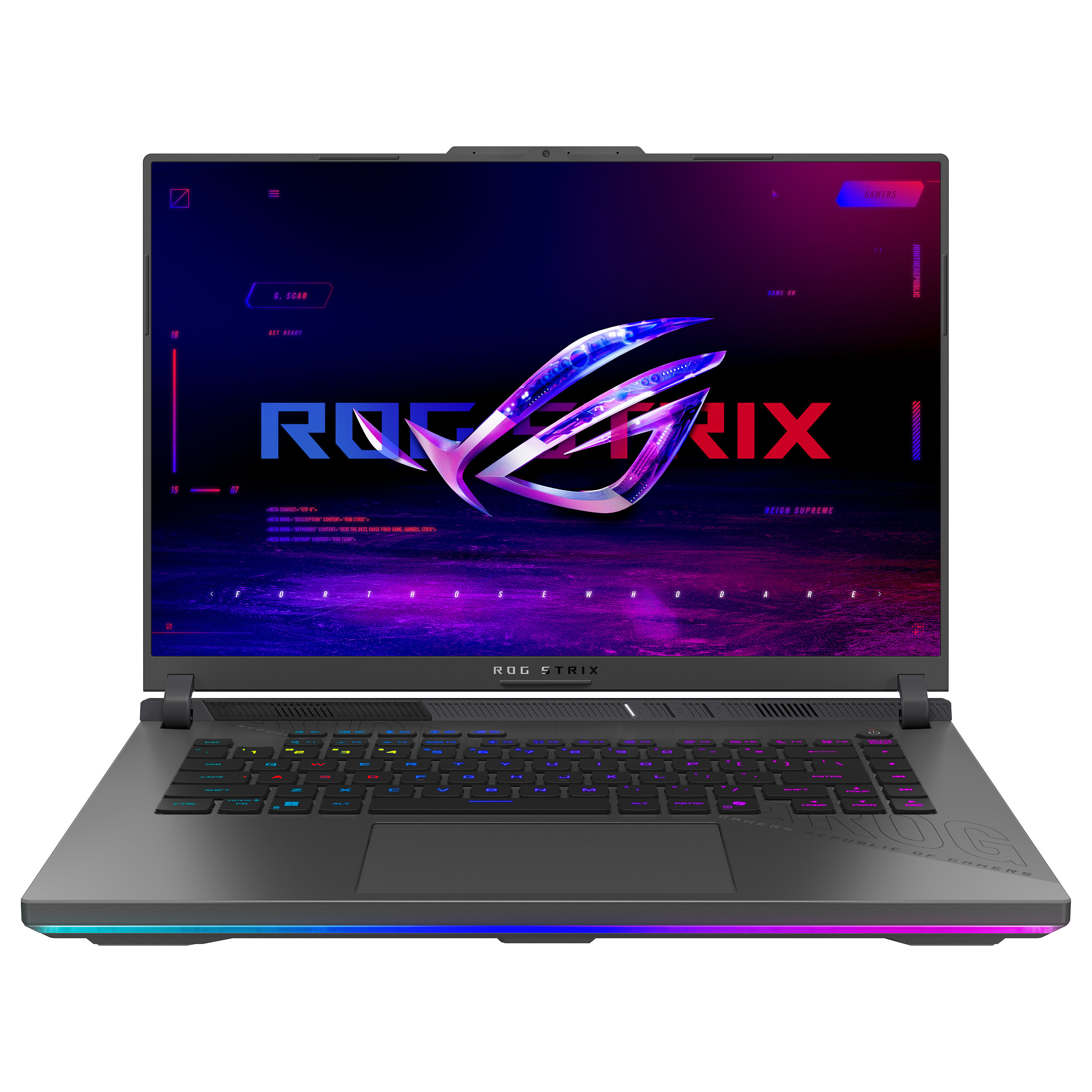 Laptop ASUS ROG Strix G16 G614PP-RV114W (16", IPS, WUXGA, AMD Ryzen 9 8940HX, 32GB, 1TB SSD, NVIDIA GeForce RTX 5070, Windows 11 Home, Non-HR tipkovnica, Siva)