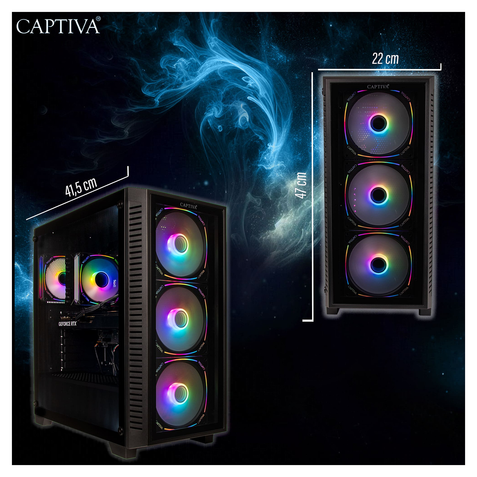 Desktop računalo CAPTIVA Highend Gaming I89-832 (Intel Core Ultra 7 265KF, 32GB RAM, 1TB SSD, NVIDIA GeForce RTX 5070, Windows 11 Home)-3